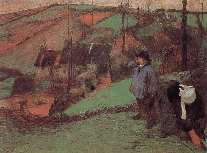 Paul Gauguin Brittany shepherd Norge oil painting art